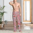 thumbnail image 6 of Lsque Flamingos Print Men's Pajama Pants, Lounge Pant - Comfortable Home Wear,Elastic Waistband, Stylish Design-Small, 6 of 9