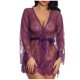 thumbnail image 1 of Ropa interior sexy encaje transparente frente cardigan pijamas mujer sexy tirantes camisón Pompotops qwe19187, 1 of 9