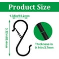 thumbnail image 2 of 12 pcs 3.5 inch Black S Hooks,Heavy Duty S Shaped Hooks for Hanging Rust-Proof S Hooks with Safety Buckle Design for Hanging Plants Coffee Cups Pots and Pans Clothes Bags in Kitchen Bathroom, 2 of 5