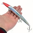 thumbnail image 3 of BIQIANWO 1pc 7.09inch 24g Laser Minnow Fishing Lure - Realistic Hard Crankbait with Treble Hooks for Bass, Trout, Catfish, and More - Durable Plastic Artificial Bait for Freshwater and Saltwater Fishi, 3 of 10