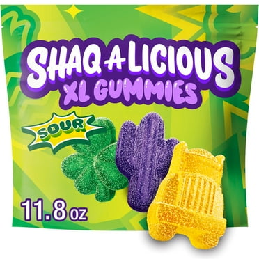 Shaq-A-Licious Xl Gummies Sour Chewy Candy, Bag 11.8 oz