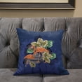 thumbnail image 5 of Flamingo with Flower Indoor/Outdoor Pillow with Removable Cover in Green Black Blue20x20, 5 of 5