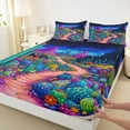 thumbnail image 6 of jejeloiu Colorful Cactus Flowers Full Size Sheets,Tropical Desert Plant Bed Sheets,Watercolor Natural Scenery Sheet Sets For Girls Kids,Microfiber Bedroom Decor,4 Pieces, 6 of 7