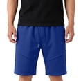 thumbnail image 4 of RKSTN Mens Shorts Running Shorts Stretch Solid Color Comfort Drawstring Workout Shorts with Pockets（Blue ,L）, 4 of 7