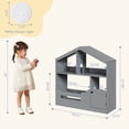 thumbnail image 3 of 2-Tier Kids Bookshelf and Toy Storage with Toy Storage & Motion Sensor Light, 36.6" Wide Wooden Bookcase for Nursery, Playroom & Bedroom, Storage Cabinet with Anti-Tip Device, Easy Assembly, 3 of 7