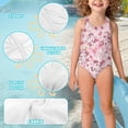 thumbnail image 6 of Yuyamidu Pink Axolotl Girls Swimsuits Size 5-6 Summe Quick Dry Swimwear Crisscross Back Bathing Suit Beach Pool Wear One Piece for Teens, 6 of 7