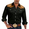 thumbnail image 2 of Western Cowboy Shirts for Men Long Sleeve Casual Collared Button Down Dress Shirt Mens Country Shirts, 2 of 6