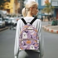 thumbnail image 7 of FORMRS Mini Backpack Purse for Women Quilted Travel Daypack Casual Shoulder Bag, Purple Cute Halloween, 7 of 7