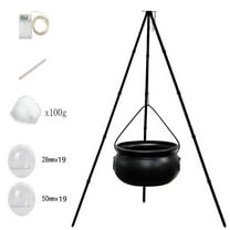 Yyuenw Halloween Bubbling Cauldron Decorations Indoor Outdoor DIY Bubble Pot Set Lighted Witches Cauldron Spooky Black Plastic Bowl Decor for Home Kitchen Room Party Table Garden Yard Porch