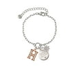 thumbnail image 2 of Delight Jewelry Rose Goldtone Crystal Initial - H - Silvertone Discover Dream Explore Zoey Charm Bracelet, 6.5+2" Extender, 2 of 4