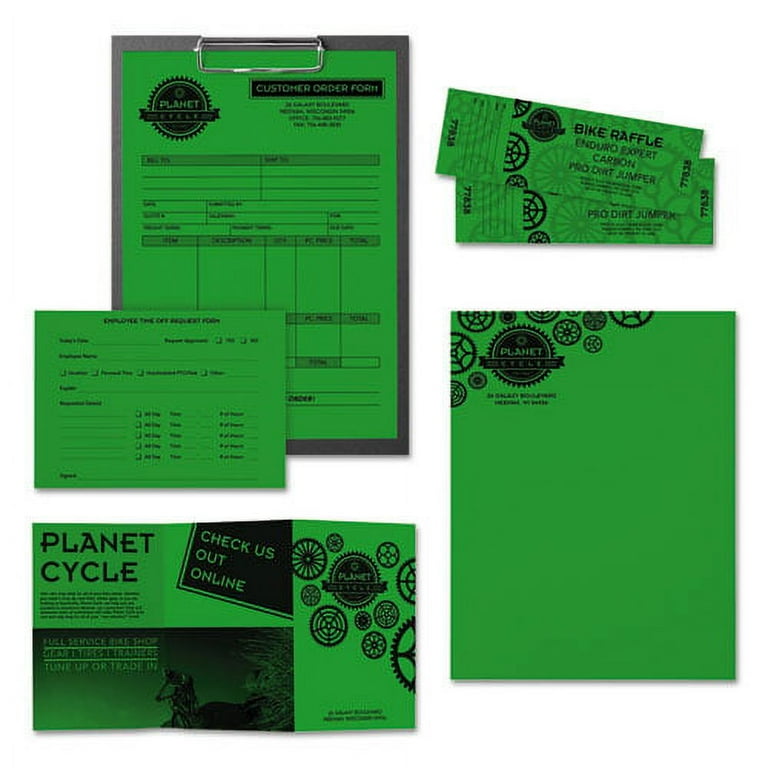 Color Paper, 24 lb Bond Weight, 8.5 x 11, Gamma Green, 500 Sheets/Ream Color Paper, 24 lb Bond Weight, 8.5 x 11, Gamma Green, 500 Sheets/Ream