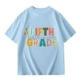 thumbnail image 4 of XEGLSBU Shirts for Girls Trending Girls Casual Short Sleeve T Shirt Round Neck Graphic Print Loose Fit Tee for School Activities Spring Summer Blue Size 3-4 Years, 4 of 5