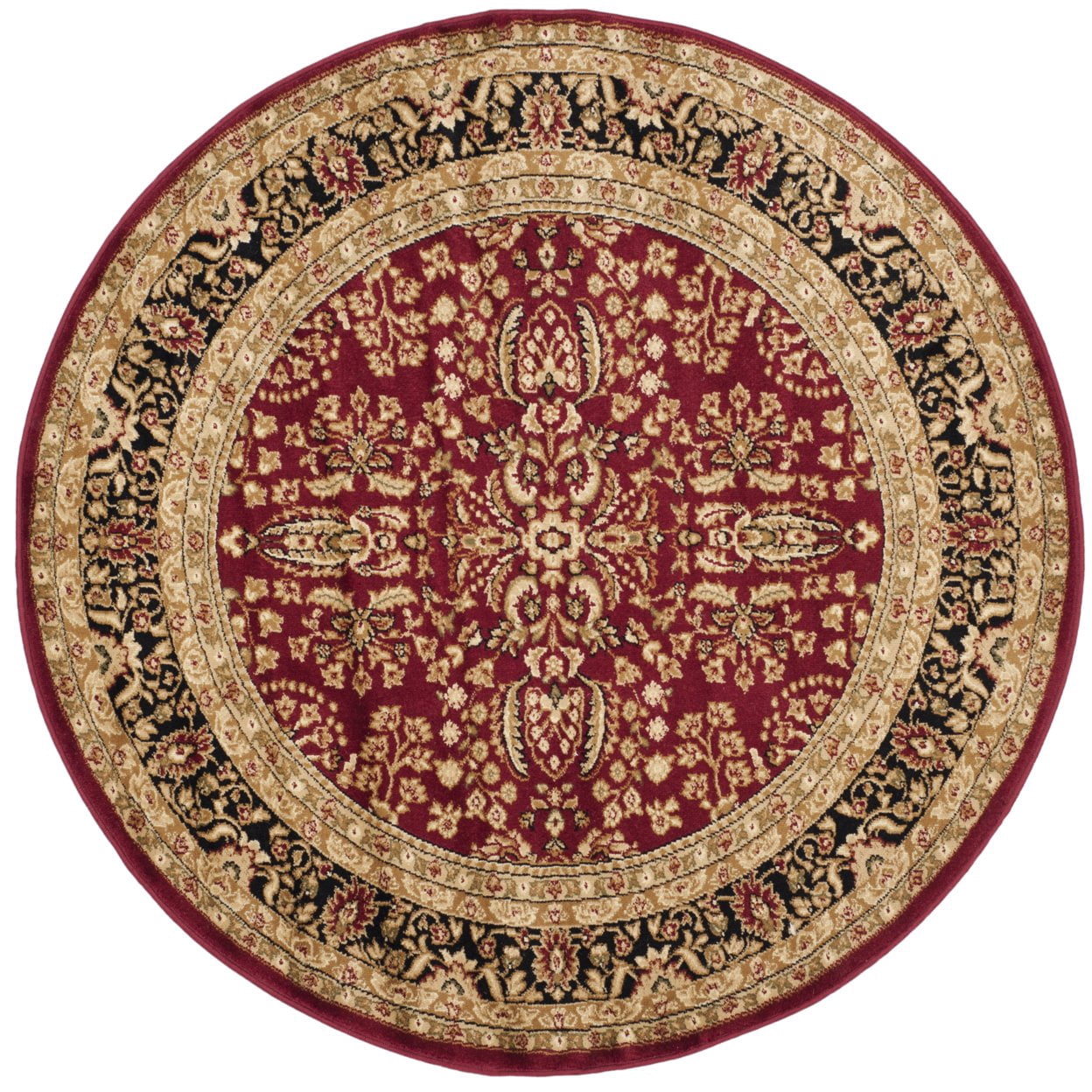 SAFAVIEH Lyndhurst Elizabeth Traditional Floral Area Rug, Red/Black, 6' x 9'