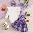 thumbnail image 3 of Hotiary Infant Toddler Long Sleeve Pullover + Ghost Print Strap Skirt + Headband Halloween Three-Piece Set for Girls 0-2 Years Old, 3 of 10