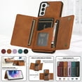 thumbnail image 6 of Dteck Case for Samsung Galaxy S21 6.2-inch,Shockproof Rubber Case Card Holder Wallet Hybrid Leather Kickstand Protector Lightweight Cover for Galaxy S21,Brown, 6 of 6