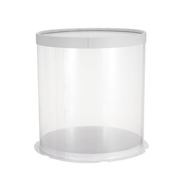 Caja de plástico transparente para tartas, organizador de cajas de embalaje de tartas redondas para tienda de postres casera (doble capa blanca) (6 pulgadas)