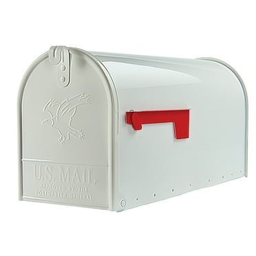 Architectural Mailboxes Elite Galvanized Steel, Large, Post-Mount Mailbox in White