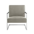 thumbnail image 3 of Nicole Miller Accent Chair Santana PU Leather, Light Grey Chrome, 3 of 9