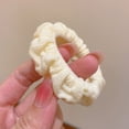thumbnail image 4 of Extra Thick High Ponytail Hair Ties Super Stretchy Bun Scrunchies No Bands For Thick Hair, Beige, 4 of 5