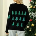 thumbnail image 4 of zaveiop Christmas Tree Sweaters for Women Cute Fuzzy Funny Wintertime and Holiday Parties Knitted Pullover Sweater (Black, S), 4 of 7