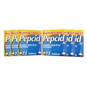 6 Pack | Pepcid AC Maximum Strength Famotidine 20 mg, 75 Tablets