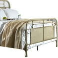 thumbnail image 3 of Benjara Industrial Style Metal Queen Size Bed, Antique White, 3 of 5