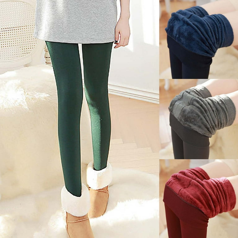 Winter Super Thick Cashmere Wool Leggings for Women Fuzzy High Waist Plus  Size Warm Thermal Tights Pants