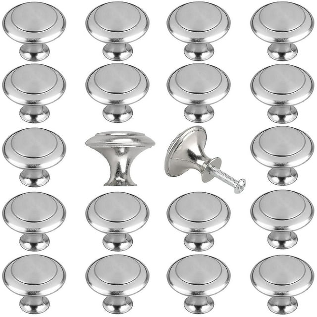 20pcs Kitchen Cabinet Knobs Pulls, Brushed Nickel Cabinet Knobs, Drawer Dresser Handles Cupboard Door Heavy Knobs, Kitchen Cabinet Hardware Wit