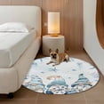 thumbnail image 5 of Area Rug 48in, Ocean Gnome Sea Shell Starfish Floor Carpet Living Room Rug, Jellyfish Coral Coastal Theme Non-Slip Welcome Mat Indoor Rugs for Bedroom Dining Room, 5 of 9