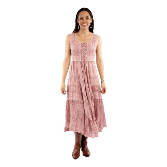 Scully Women's Lace-Up Jacquard Midi Dress - HC118-DPK X- US