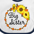 thumbnail image 4 of Inktastic Big Sister Sunflower Wreath Boys or Girls Baby Bib, 4 of 4