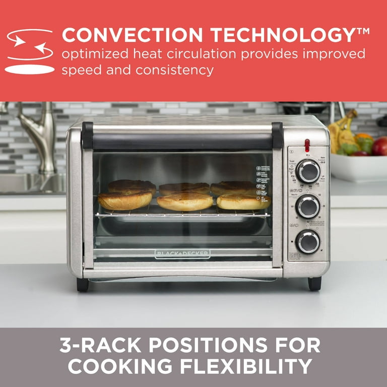 BLACK+DECKER 6-Slice Convection Countertop Toaster Oven, Stainless