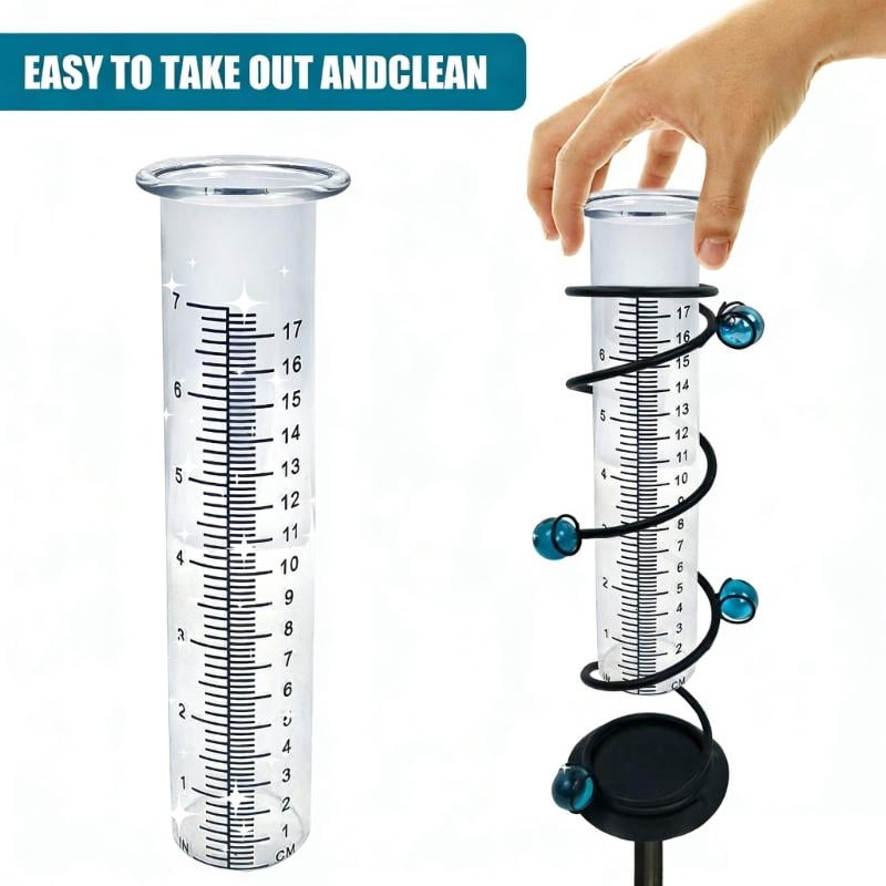 ANXPTIME Metal Frame Rain Measuring Device With Scale Marking For Patios and Backya