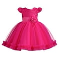 thumbnail image 3 of XEGLSBU Girls Dresses Size 12/14 Sparkly Floral Party Dress for Girls Short Sleeve Tutu Dress with Glitter Embellishments for Celebration Hot Pink Size 9-10 Years, 3 of 7
