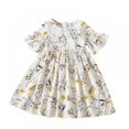 thumbnail image 1 of Newborn Infant Baby Girls Dress Floral Flutter Sleeve Dresses Ruffle Romper Skirts Summer Clothes, 1 of 6