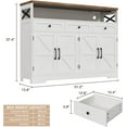 thumbnail image 2 of 51" Farmhouse Buffet Sideboard Cabinet with Storage, White Kitchen Storage Pantry Cabinet with Drawers, Wood Cupboard Hutch, Coffee Bar Station Table for Kitchen, Living Room, Dining Room, 2 of 17