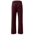 thumbnail image 4 of Women's cotton and linen leggings, high-waisted, casual, loose-fitting, straight-leg with pockets., 4 of 9