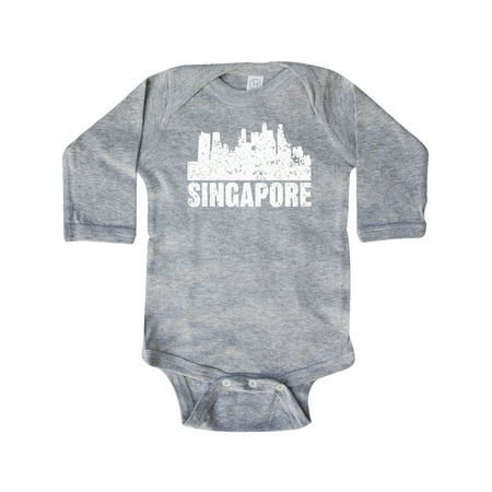 

Inktastic Singapore City Skyline with Grunge Gift Baby Boy or Baby Girl Long Sleeve Bodysuit