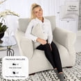 thumbnail image 2 of Jinamart Housse de Fauteuil Extensible Élastique, 1 Pce (Blanc, Petit), 2 of 7