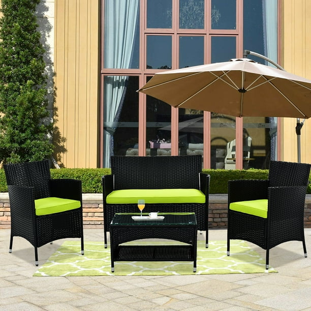 Patio Furniture Sets Wicker With Two Single Sofa One Loveseat Tempered Glass Table Weather Resistant Outdoor Couch Durable Set For Porch Poolside Balcony Q16393 Com Patio Furniture Sets Wicker, Weather Resistant Patio Furniture