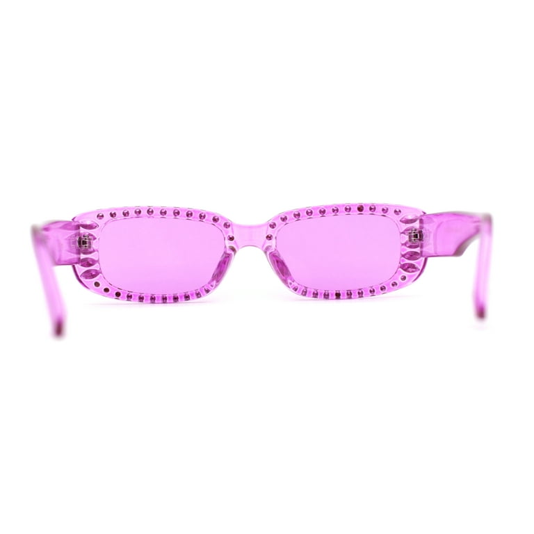 Pink Bling Rectangle Sunglasses