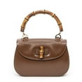 thumbnail image 1 of Pre-Owned Gucci beige Vintage Bamboo Top Handle Flap Handbag Calfskin Leather, 1 of 10