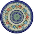 thumbnail image 2 of Polish Pottery 9-inch Pasta Bowl (Red Cornflower And Blue Butterflies Theme) Signature UNIKAT Hand Painted in Poland + Certificate of Authenticity, 2 of 6