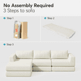 thumbnail image 4 of BINBANK Boneless Cloud L-Shaped Modular Sectional Sofa – 4-Seater Chenille Convertible Couch with Ottoman for Living Room, No Assembly,Beige, 4 of 9