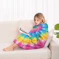 thumbnail image 4 of Rainbow Tie Dye Mandala Pattern Blanket Hoodies for Kids 6-13YR Oversize Wearable Blanket Hoodies for Boys Girls Teens, 4 of 7