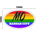thumbnail image 3 of Kansas City MO Missouri Jackson County Rainbow Pride Flag 6 Stripes Pride Flag Euro Decal Bumper Sticker 3M Vinyl 3" x 5", 3 of 3