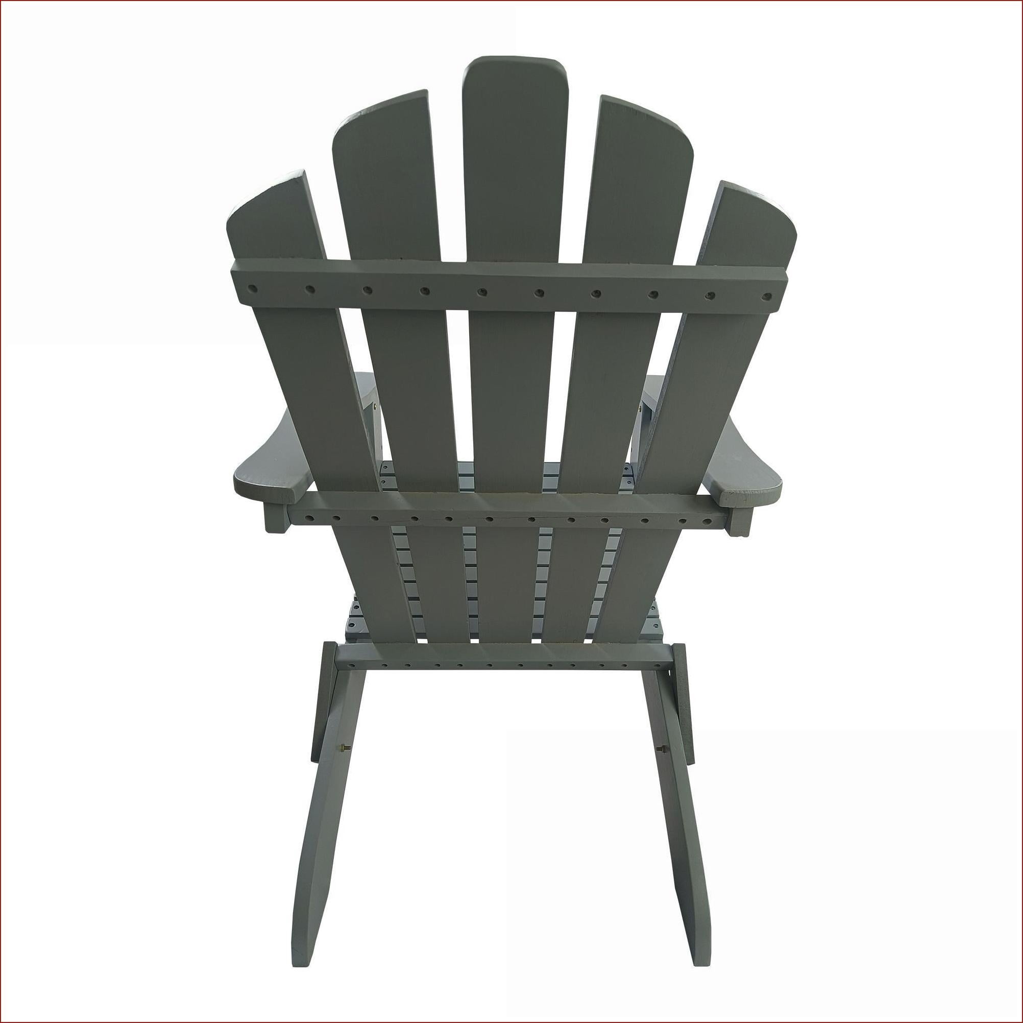 Outdoor Adirondack Chair | Foldable Solid Wood for Indoor Patio Porch Deck Garden Poolside | Solid Wood | Grey