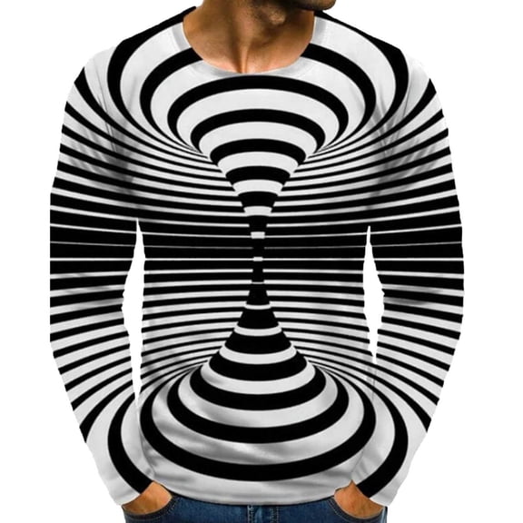 TIHLMK Mens Long Sleeve T Shirts Summer Men's Printing Collar Pullover Tops Casual Slim Fit Long Sleeve T-Shirt