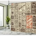 thumbnail image 5 of Ambesonne Nostalgic Shower Curtain, Pack Old Advertising, 69"Wx70"L, Cream Brown Orange, 5 of 5