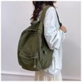 thumbnail image 3 of KKLDOGS Washed Canvas Casual Backpack, Soft Lightweight Daily Daypack, Large Capacity Travel Rucksack With Front Pocket, Simple Multipurpose Shoulder Bag, 3 of 4